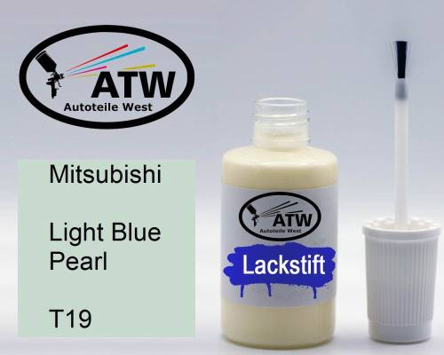 Mitsubishi, Light Blue Pearl, T19: 20ml Lackstift, von ATW Autoteile West.